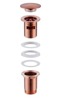 Донный клапан с переливом ABBER AF0010MRG розовое золото матовое